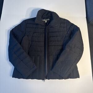 Kenneth Cole Reaction Puffer Jacket Women’s XL Black Full Zip Down Coat